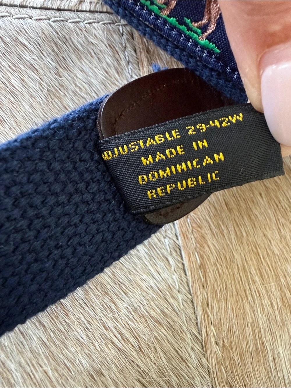 Alynn Preppy Brown Lab Dog Adjustable Belt 29-42”
